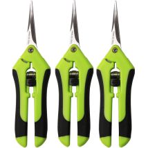 Set Aus 3 6,5-zoll-gartenscheren, Handgeführte Gartenscheren Mit Geraden, Präzisionsgefertigten Klingen Aus Edelstahl