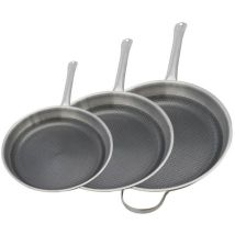Set Aus 3 Induktionspfannen - Elo - Relief Solutions - Edelstahl 18/10 Elodur Select Antihaftbeschichtet - Ø 24-28-32 Cm