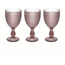Set aus 3 Zyklamenkelchen – CC280 Diamant-Zyklamen-Rosa-Glas – Glas – Außendurchmesser: 9 cm – Höhe: 16,5 cm – Kapazität: 280 ccm