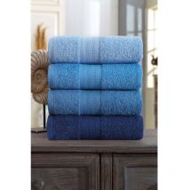 Set Aus 4 Handtüchern - 50 X 85 Cm - Blau