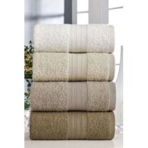 Set Aus 4 Handtüchern - 50 X 85 Cm - Braun