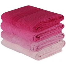 Set Aus 4 Handtüchern - 50 X 90 Cm - Rosa