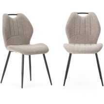 Set aus 4 Stühlen aus Stoff mit schwarzen Metallbeinen L48 cm - muli