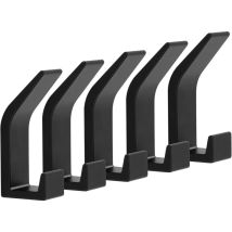 Set Aus 5 Schwarzen Metall-wandhaken, Tragkraft Bis Zu 10 Kg, Für Mäntel, Kleidung, Handtaschen Und Mehr.