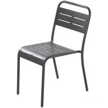 Set von 6 Stühlen aus dunkelgrauem Stahl bergame