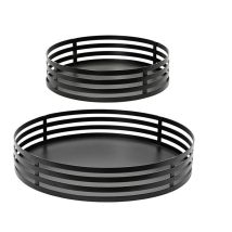 Set Aus Schwarzen Eisentabletts Ø38 Und Ø28 Cm, 2 Einheiten