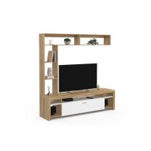 Idmarket - Set aus TV-Möbel und Regalen 170 cm malo Holz und weißem Schrank