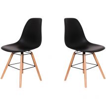 Set aus zwei skandinavischen fary Stühlen schwarz - Schwarz