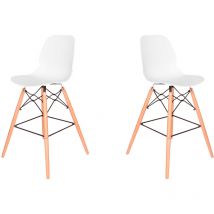 Set aus zwei skandinavischen Hockern bill weiss - Weiß