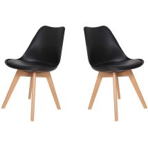 Set aus zwei skandinavischen vlsy Stühlen Schwarz - Schwarz