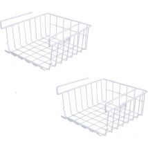Set Aus Zwei Stapelbaren Metall-hängekörben Für Küche, Büro Und Badezimmer Platzsparende Aufbewahrung Für Speisekammer Und Kleiderschrank