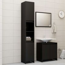 Nova - Furniture Limited - Set Mobili da Bagno 3 pz Nero in Truciolato