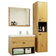 Usinestreet - Set bagno Providence J100, Rovere Artisan + Nero