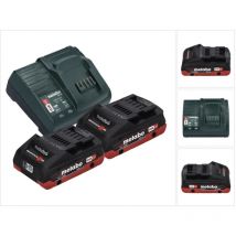 Metabo - Set base 2x batteria LiHD 18 v 4,0 Ah ( 2x 625367000 ) + caricatore sc 30 12 - 18 v ( 316067840 )