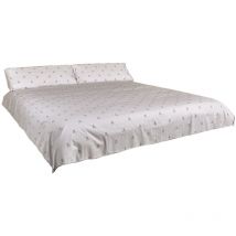 Set bed (Custodia Nordica 260x240 cm + 2 Copri da cuscino 50x105cm) 100% di cotone grigio scuro e cavers grigio chiaro scalper casa - Grigio