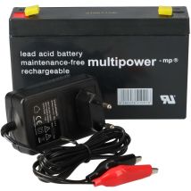 Multipower - Set - Bleiakku Und Ladegerät - 6v 7ah Akku 0,6a Lader