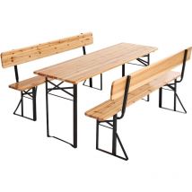 Oviala - Set brasserie avec table 180 cm et bancs avec dossier