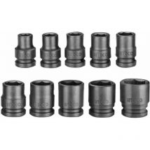 Set bussole da 10 pz - ad impatto da ½ Ingco con astuccio richiudibile in abs