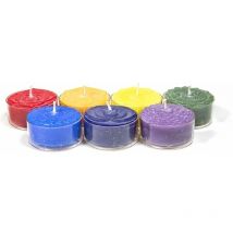 Set cadeau chakras avec 7 bougies chauffe-plat parfumées