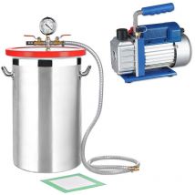 Set de Cámara de vacío 27,7L + Bomba de vacío 70 l/min Indicador de baja presión Compresor Bomba industrial a/c medidor