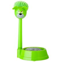 Set Ciotola con Spazzola e Spugna per Cane – 8411782429002 – Ciotola in plastica, Spazzola con setole morbide – Vigar