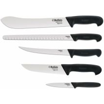 Set Coltelli 5 Pezzi Multiuso Bufalo Kit Pro Manico Nero