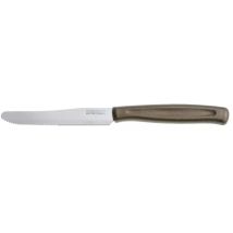 Coltelli da tavola Dinamik – Confezione da 6 – Lama seghettata in acciaio inox – Manico ergonomico marrone