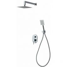 Kiamami Valentina - Set Complet De Pomme Haute, Pommeau De Douche Manuel, Prise D'eau, Mitigeur Chromé 6Pc