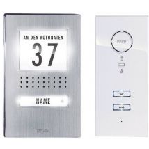 M-e Modern-electronics - Set complet d'Interphone filaire 1 foyer adv 111 ww acier inoxydable, blanc