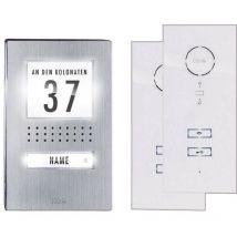 M-e Modern-electronics - Set complet d'Interphone filaire 1 foyer adv 112 ww acier inoxydable, blanc