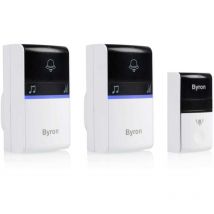 Byron - Set complet pour Sonnette sans fil DBY-23415 100 m gris, blanc