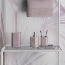 Set completo accessori 4 pezzi d'appoggio in resina RA99 Gedy serie rainbow Rosa