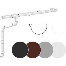 Rainway - Set completo di grondaie per la pioggia Superfici del tetto 100m² pvc in 4 colori 130: Bianco, Set completo - 2 metri