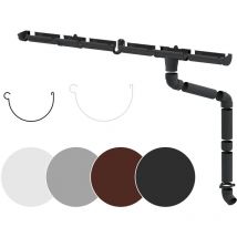Rainway - Set completo di grondaie per la pioggia Superfici del tetto 100m² pvc in 4 colori 90: Antracite, Set completo - 12 metri