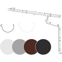 Rainway - Set completo di grondaie per la pioggia Superfici del tetto 100m² pvc in 4 colori 90: Bianco, Set completo - 10 metri