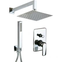 Pollini Acqua Design - Set completo doccia con soffione pioggia modello quadro Pollini Design A474577356R Cromo