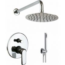 Pollini Acqua Design - Set completo doccia con soffione pioggia Pollini Design B471377239R Cromo