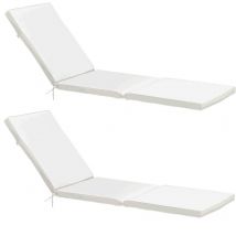 Set di 2 cuscini per lettino da sole color ecru 186 x 53 x 5 cm