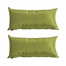 Set di 2 piccoli cuscini in poliestere color kaki 40x20x8 cm
