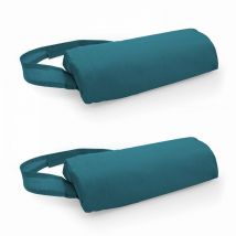 Solys - Set di 2 poggiatesta per lettino prendisole in textilene blu pacifico