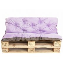 Setgarden - Set Coussins pour palettes, Assise 120 x 50 et Dossier 120 x 50cm, coussins canapé / coussin palette in-extérieur Violet clair