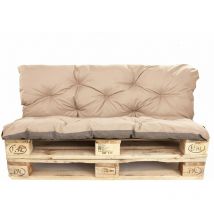 Setgarden - Coussins palettes 120x60 Assise et Dossier 120x50cm,coussin palette exterieur, coussins de palette Beige, coussins de canapé de jardin