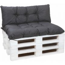 Setgarden - Set Coussins pour palettes, Assise 120 x 80 et Dossier 120 x 50cm, coussins canapé / coussin palette in-extérieur Anthracite