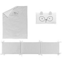 Pirulos - Set Funda nórdica para cuna lunas gris 30 de