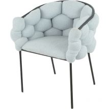 Cribel - Set da 2, poltrona florence boucle' azzurro gambe nere