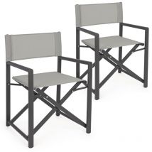 Set da 2 pz, Sedia Regista All.+Textilene Grigia