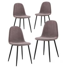 We Home - Sedie Bella: set 4 sedie da salotto imbottite in tessuto marrone