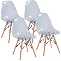 Sedia design con seduta trasparente grigia - Set da 4 - Betty