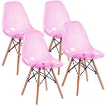 Set 4 sedie trasparenti rosa - Betty