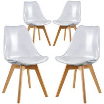 Set da 4 sedie per cucina trasparenti - Linda